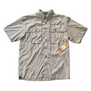 NWT Magellan Aransas Pass Window Check Castlerock Button Up Fishing Shirt M